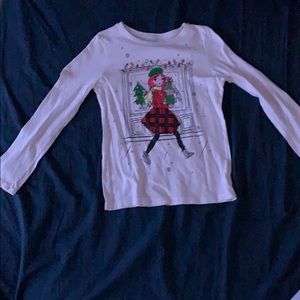 White long sleeve shirt with girl